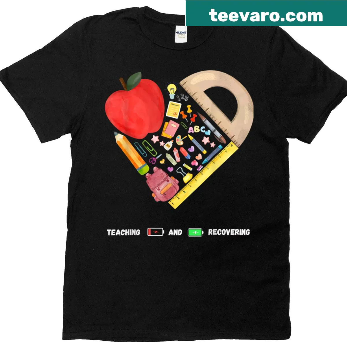 T-shirt celebrating the journey of teaching with a humorous phrase. — on a men's t-shirt