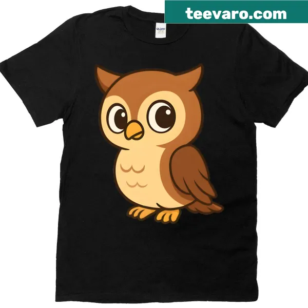 Adorable owl graphic T-shirt for animal lovers.
