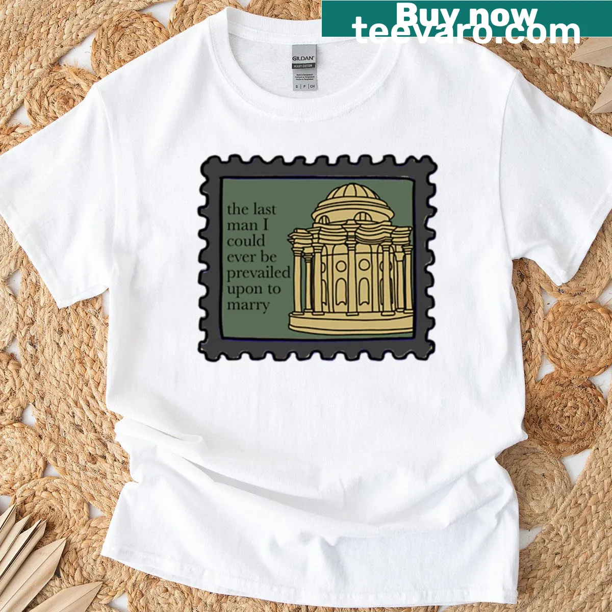 Illustration capturing the essence of Darcy's proposal on a t-shirt — on a men's t-shirt