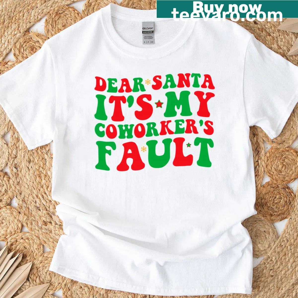 Funny Christmas T-shirt with playful 'Dear Santa' message — on a men's t-shirt