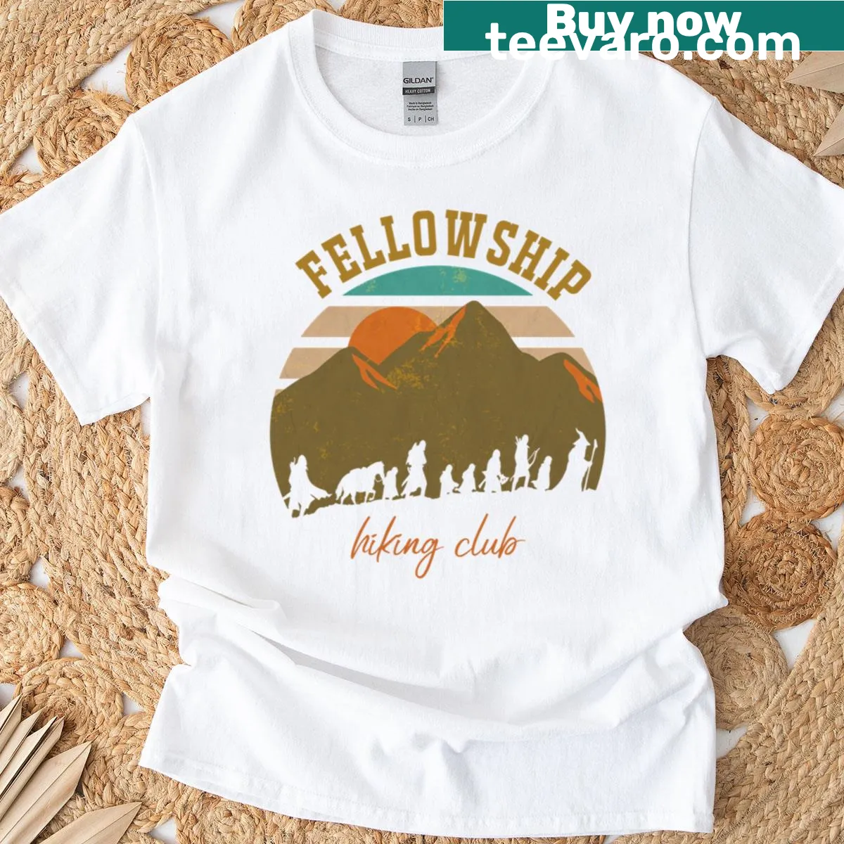 Typography design for Fellowship Hiking Club on a t-shirt — on a men's t-shirt