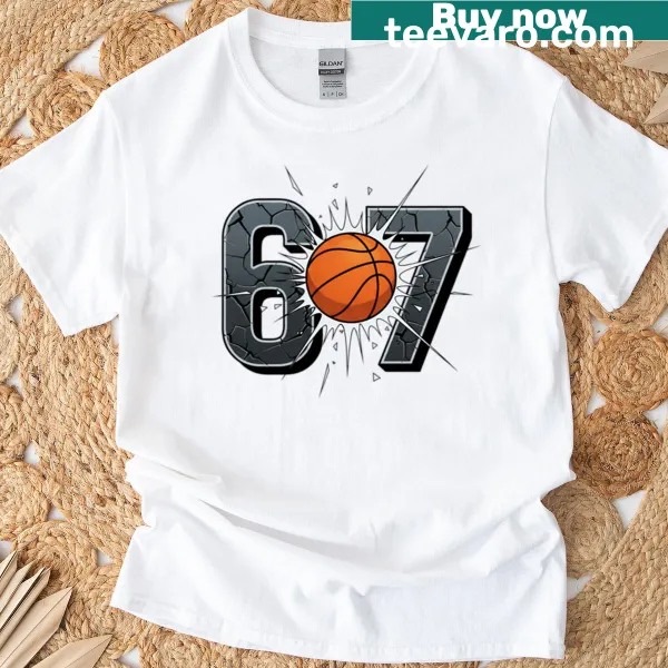 Funny basketball t-shirt with '67 Basketball Smash' graphic