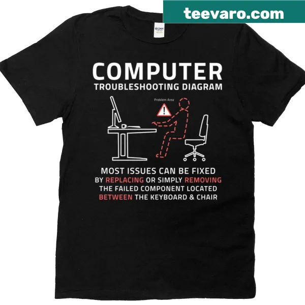 Sarcastic IT troubleshooting graphic T-shirt
