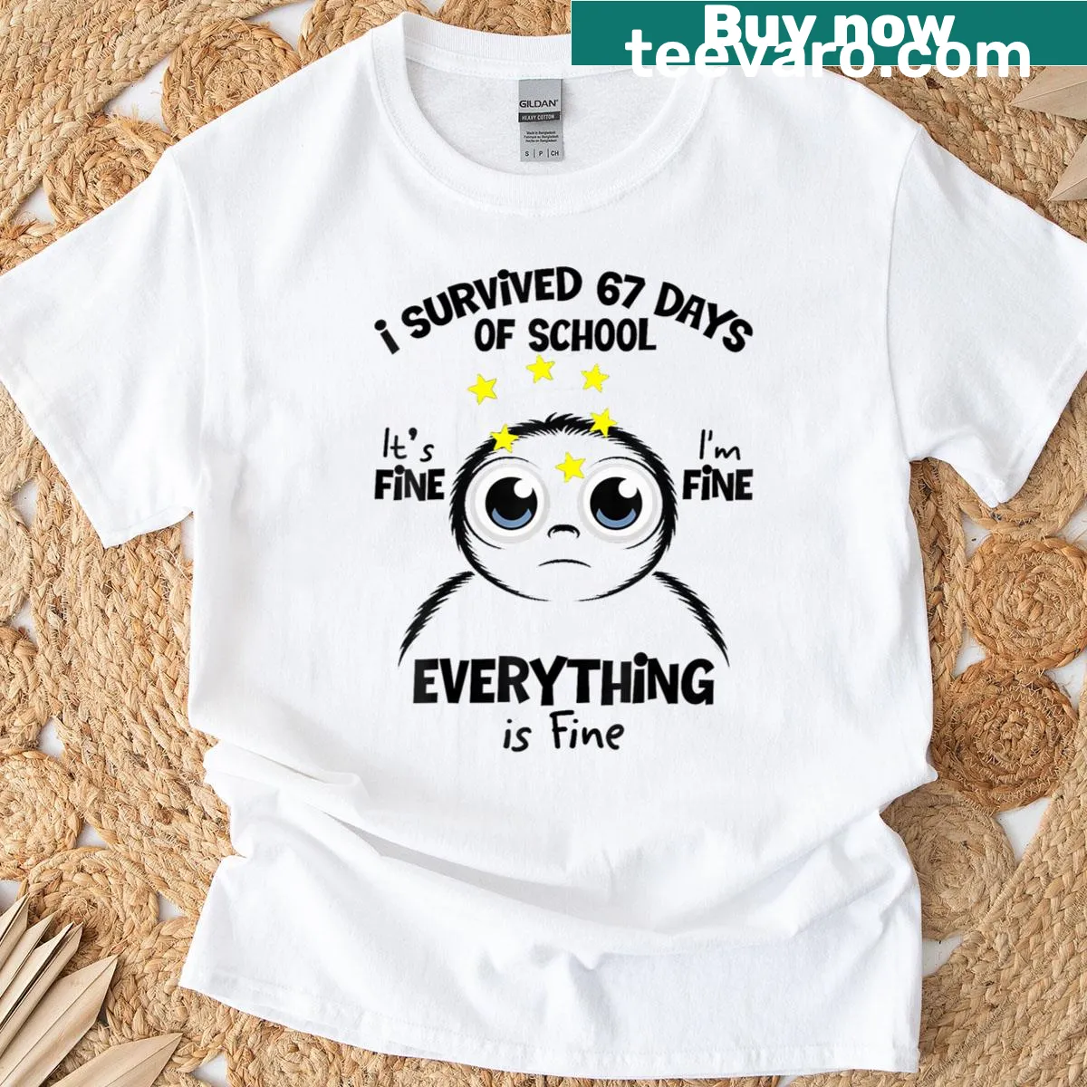 Funny T-shirt with sarcastic text about being fine — on a men's t-shirt