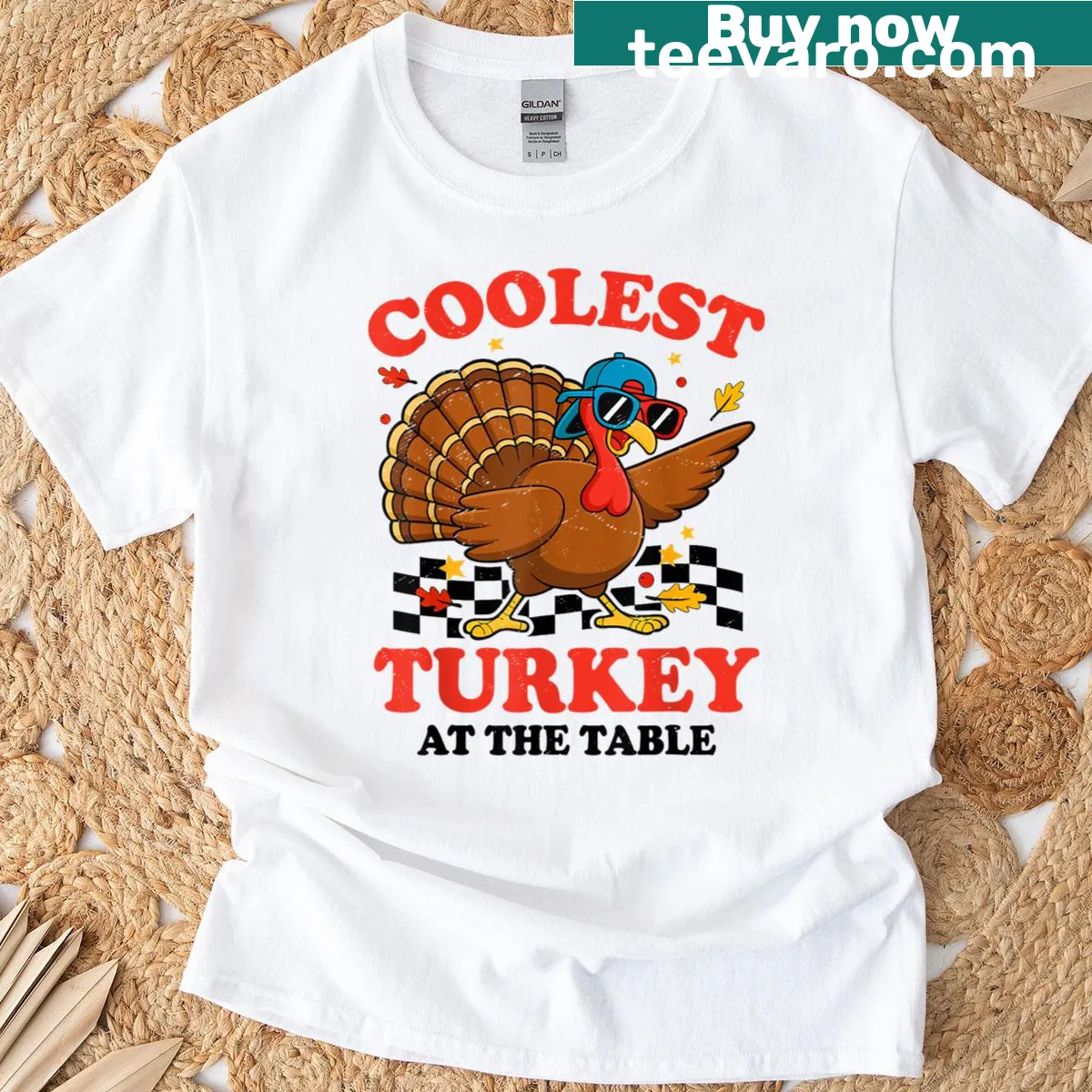 Funny Turkey T-shirt for Thanksgiving kids wear — on a men's t-shirt