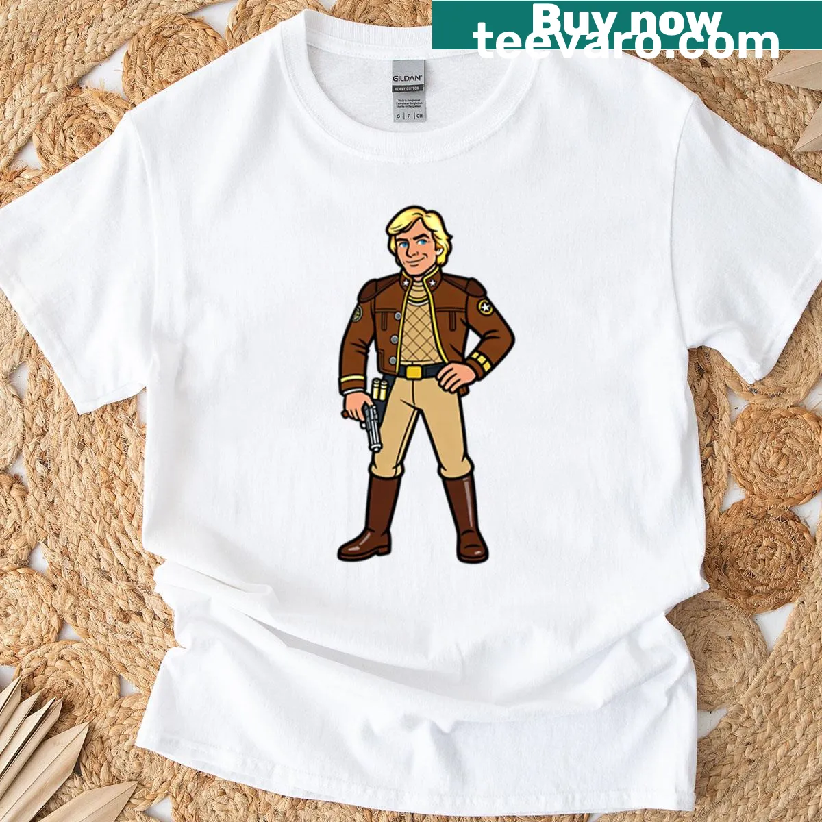 Starbuck and Viper Pilot Squad T-shirt from Battlestar Galactica — on a men's t-shirt