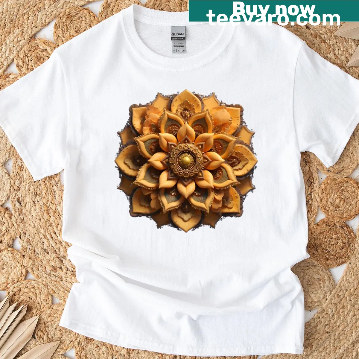 Mandala design T-shirt symbolizing energy and balance — on a men's t-shirt