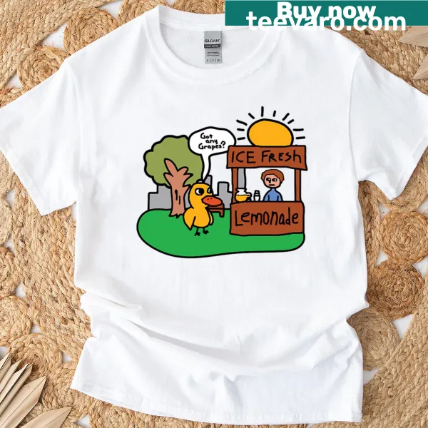 Playful Got Any Grapes text shirt for fun casual outings