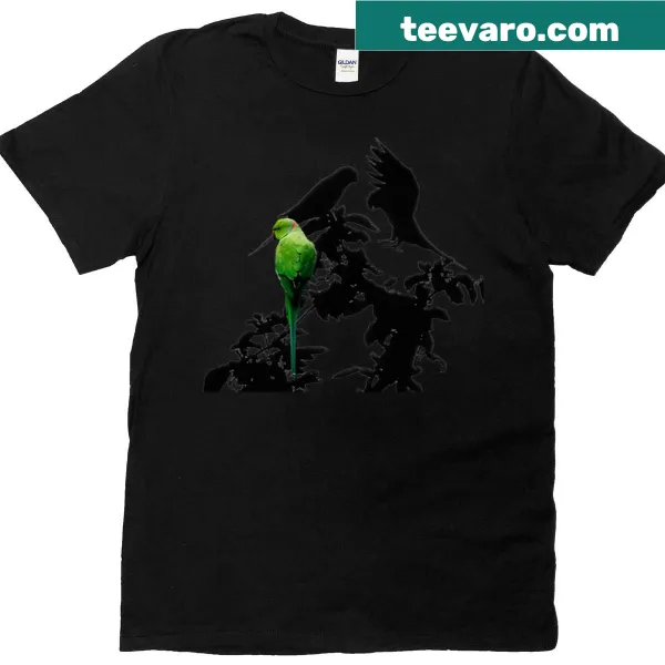 Illustrated Green Garden t-shirt showcasing a blooming garden