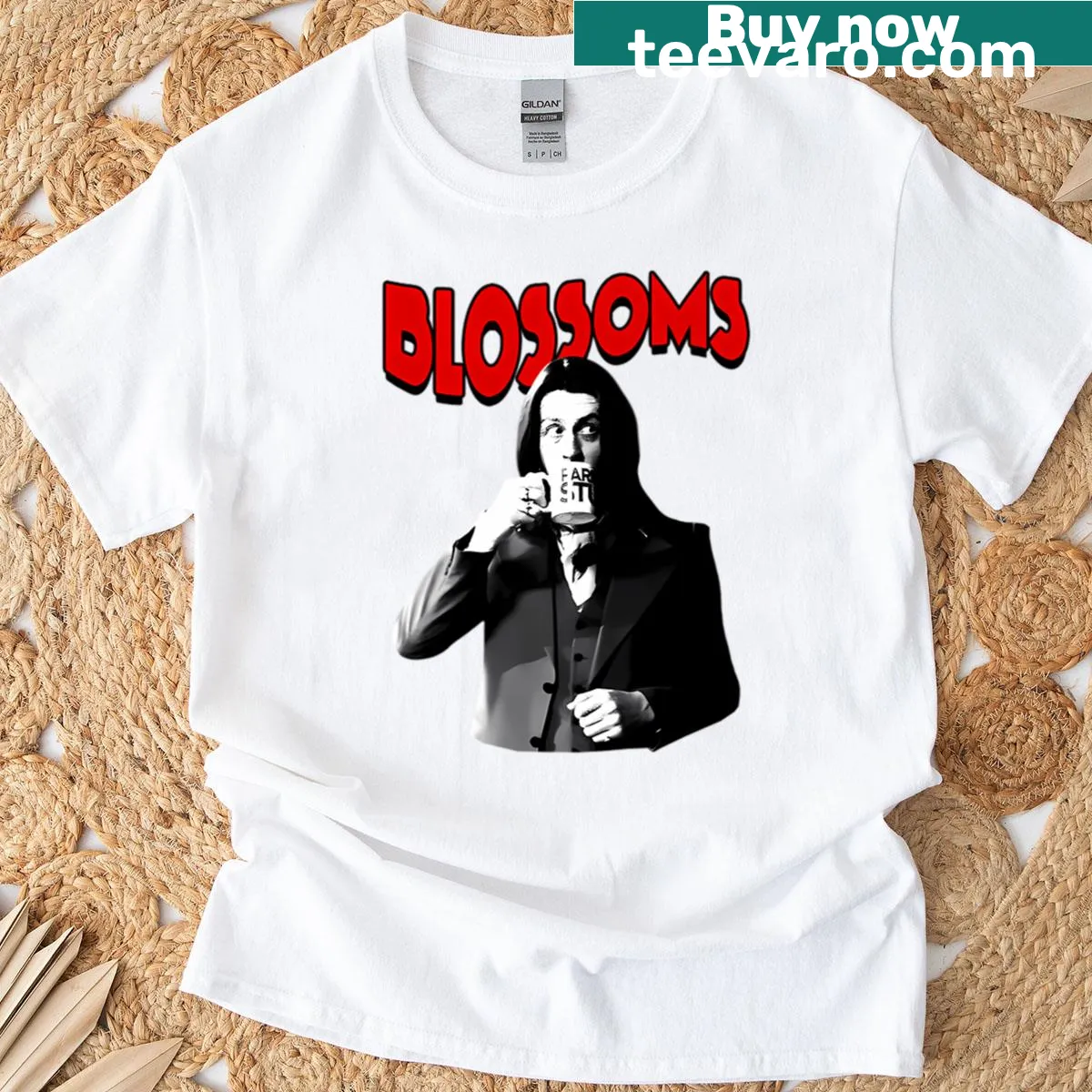 Typographic design featuring the word 'Grooviness' on t-shirt — on a men's t-shirt