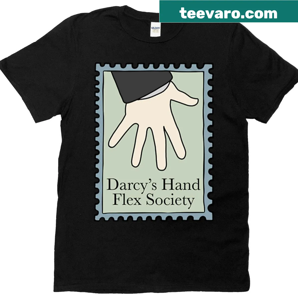 Illustration of a flexing hand on a playful workout t-shirt — on a men's t-shirt