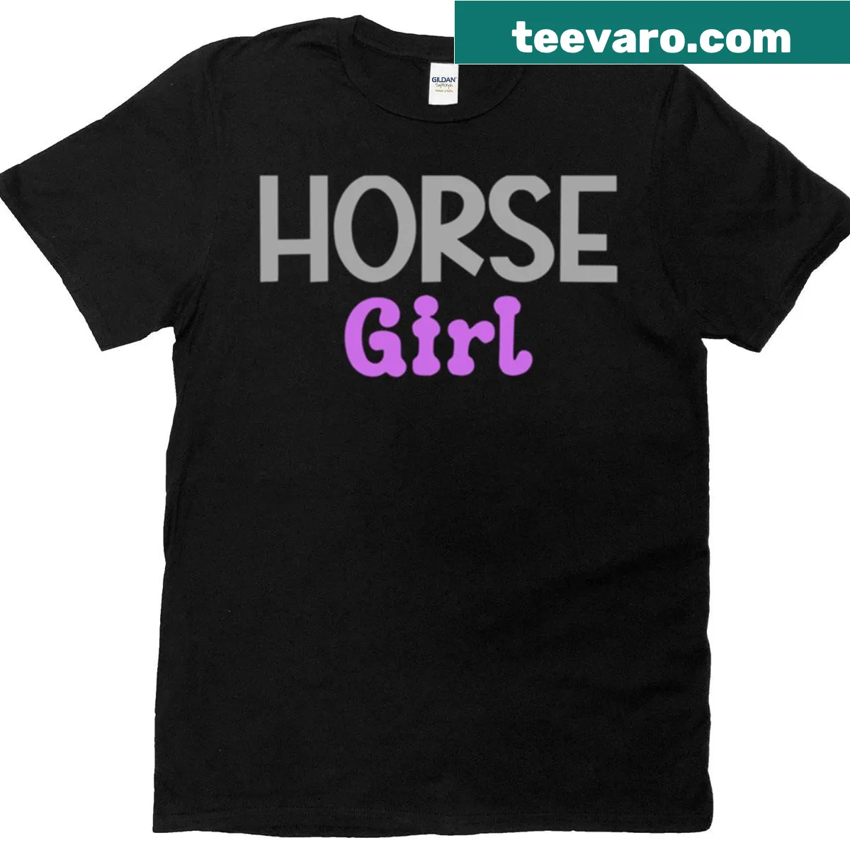 Horse-themed t-shirt with playful typography — on a men's t-shirt