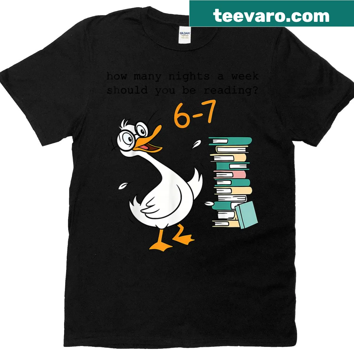 Meme-inspired T-shirt for teachers about reading nights. — on a men's t-shirt