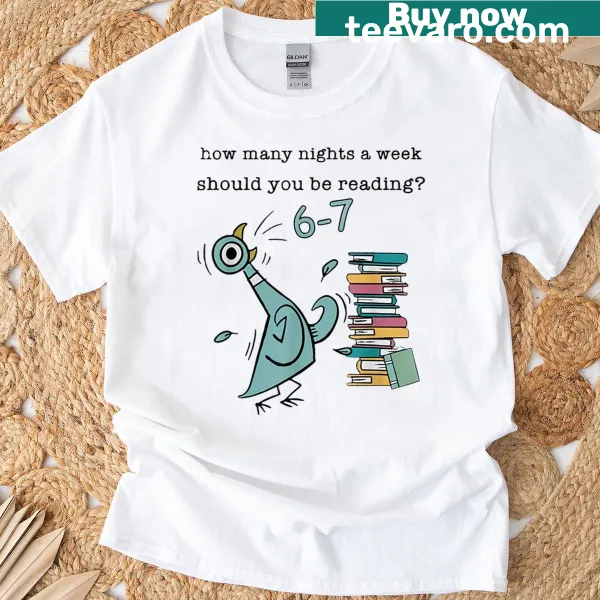 Thought-provoking t-shirt asking how many nights a week should you read