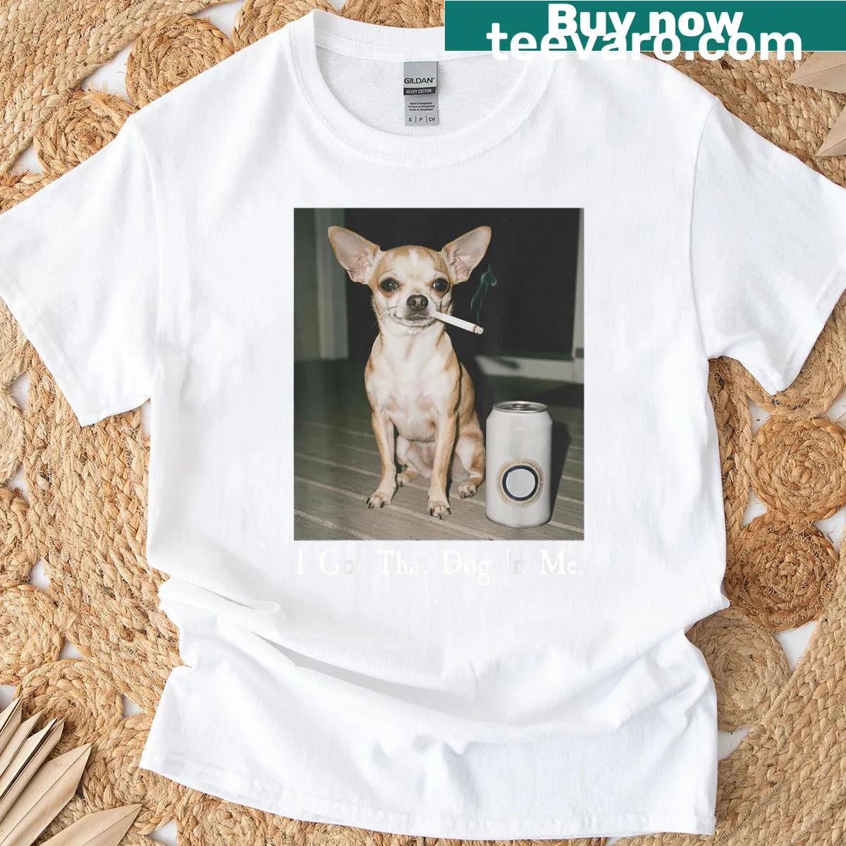 Funny dog t-shirt with playful text for dog lovers — on a men's t-shirt