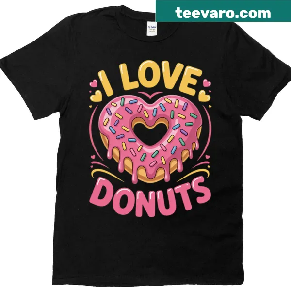 Whimsical shirt featuring a love for donuts in illustration