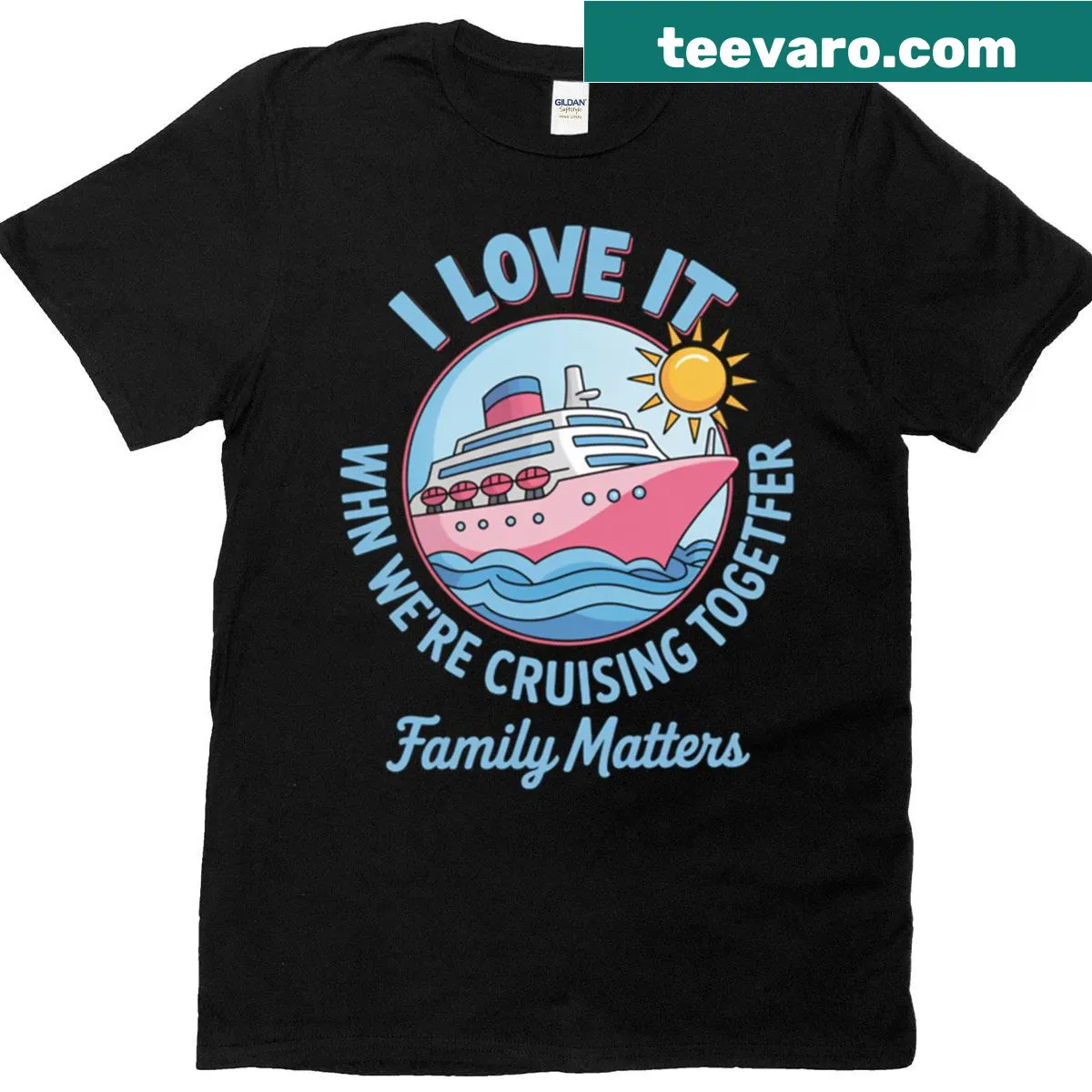 Couples T-shirt expressing love for cruising together — on a men's t-shirt