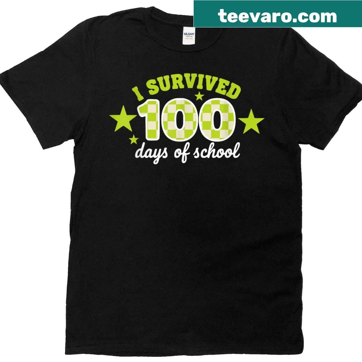 Funny student t-shirt celebrating 100 days of school — on a men's t-shirt