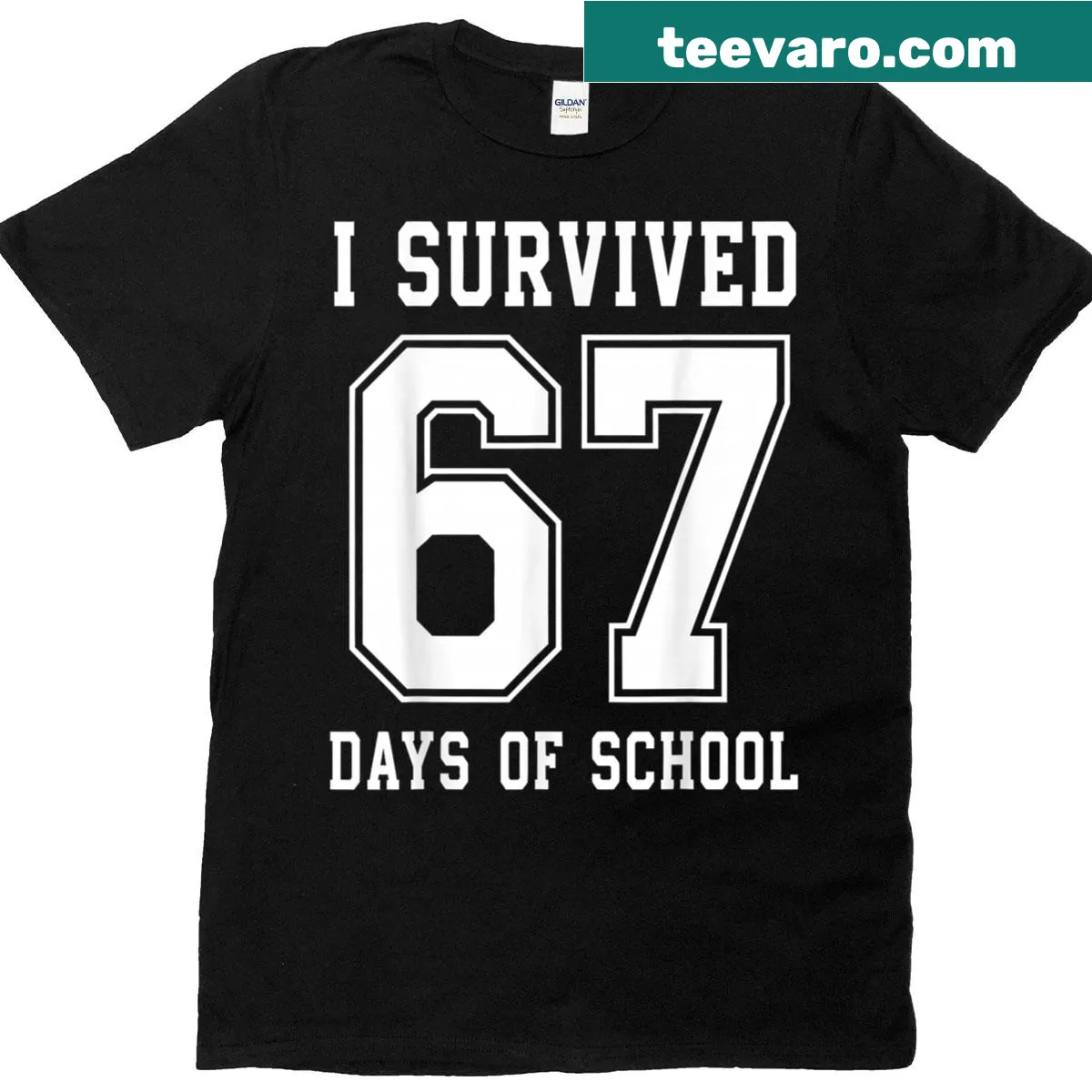 Funny school survival T-shirt with a 67 meme slogan for students — on a men's t-shirt
