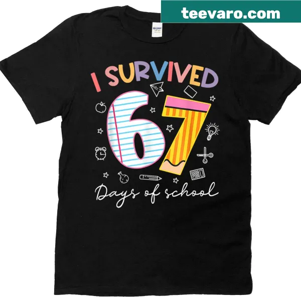 Funny school survival shirt with meme text for students