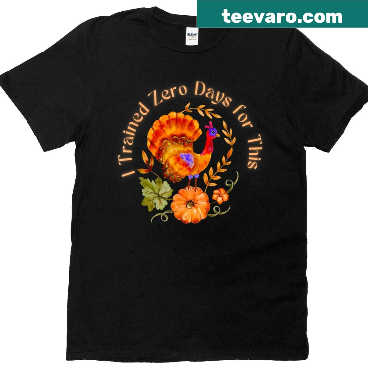 Funny Thanksgiving tee with a turkey graphic and humorous text — on a men's t-shirt
