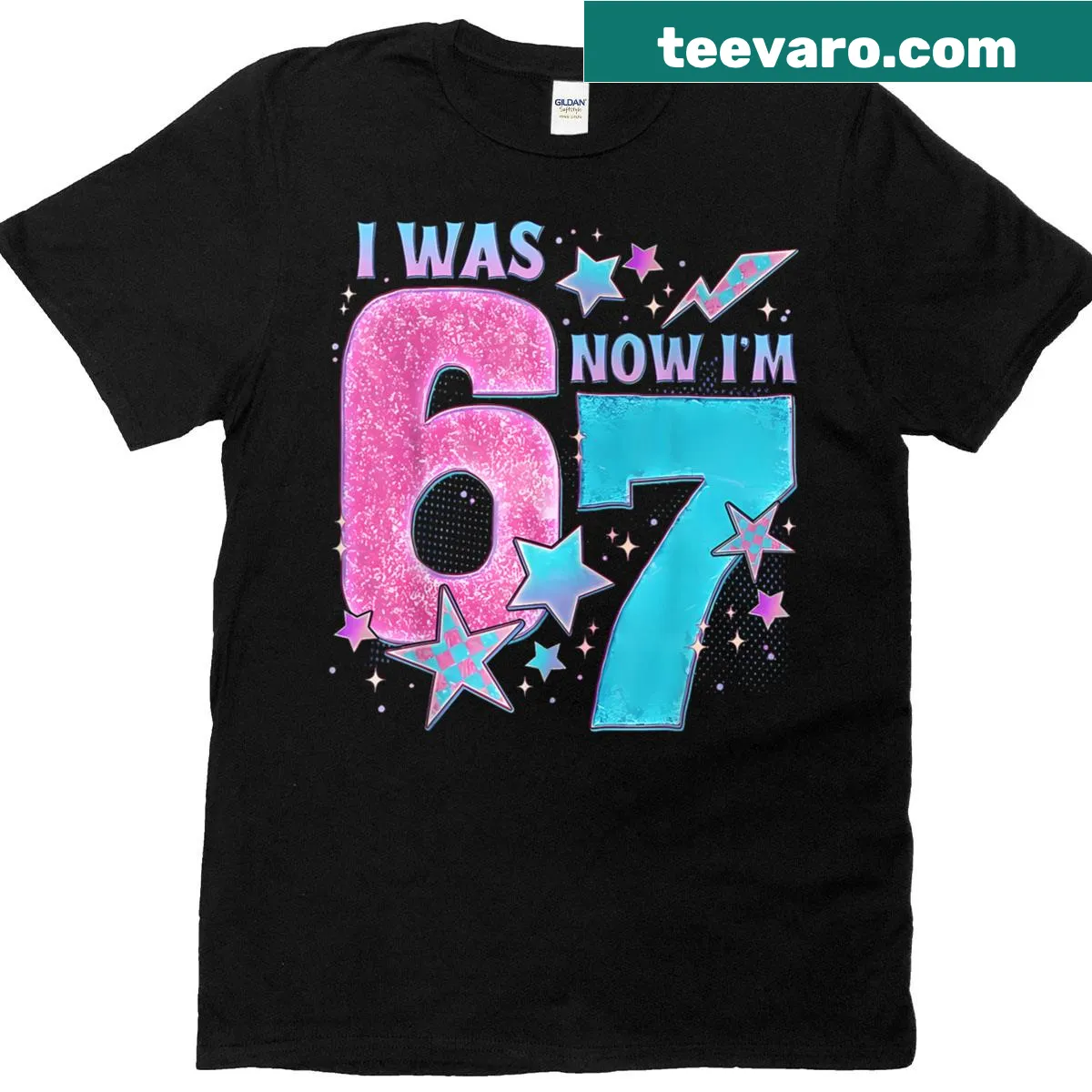 Funny birthday T-shirt for kids turning 7 with meme design — on a men's t-shirt
