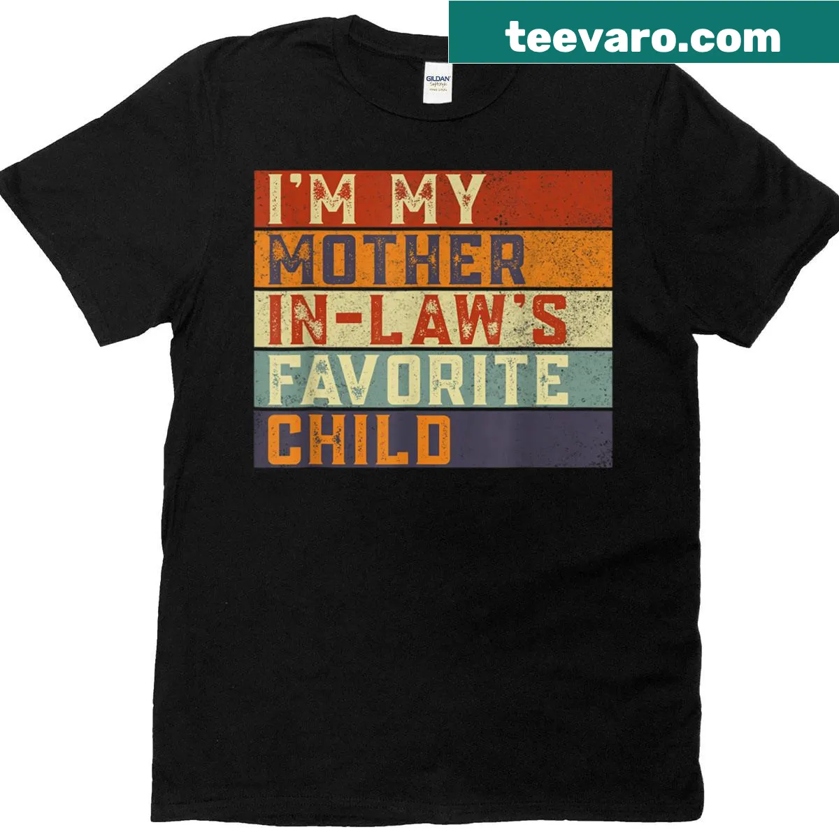 Funny retro shirt declaring favorite child status with humor — on a men's t-shirt