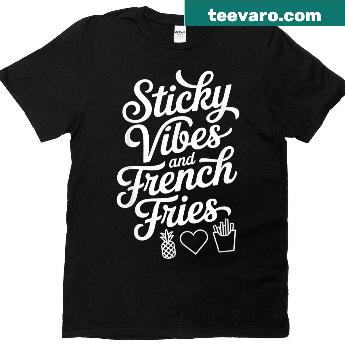 Inspirational 'Sticky Vibes' graphic for IVF moms — on a men's t-shirt