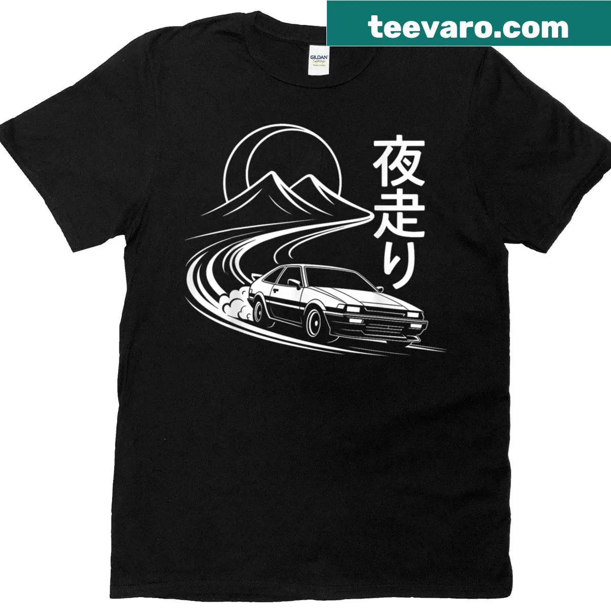 JDM 90s drifting t-shirt featuring retro car designs — on a men's t-shirt
