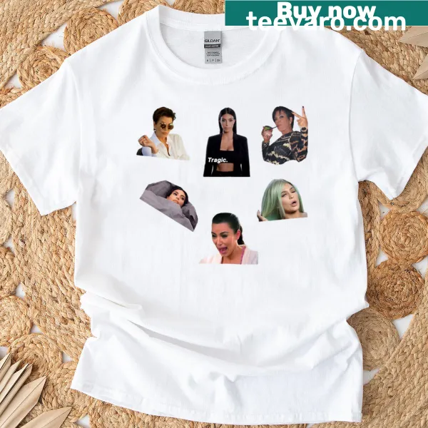 Playful active T-shirt featuring Kardashian-inspired graphic