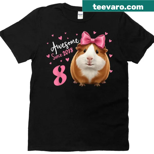 Guinea pig birthday t-shirt for 8-year-old girl