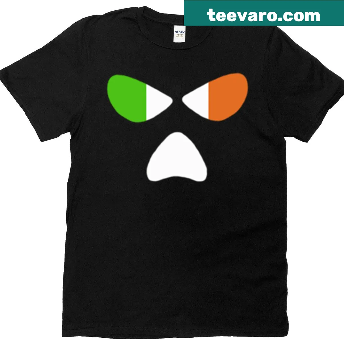 Playful Irish themed t-shirt featuring a balaclava design — on a men's t-shirt