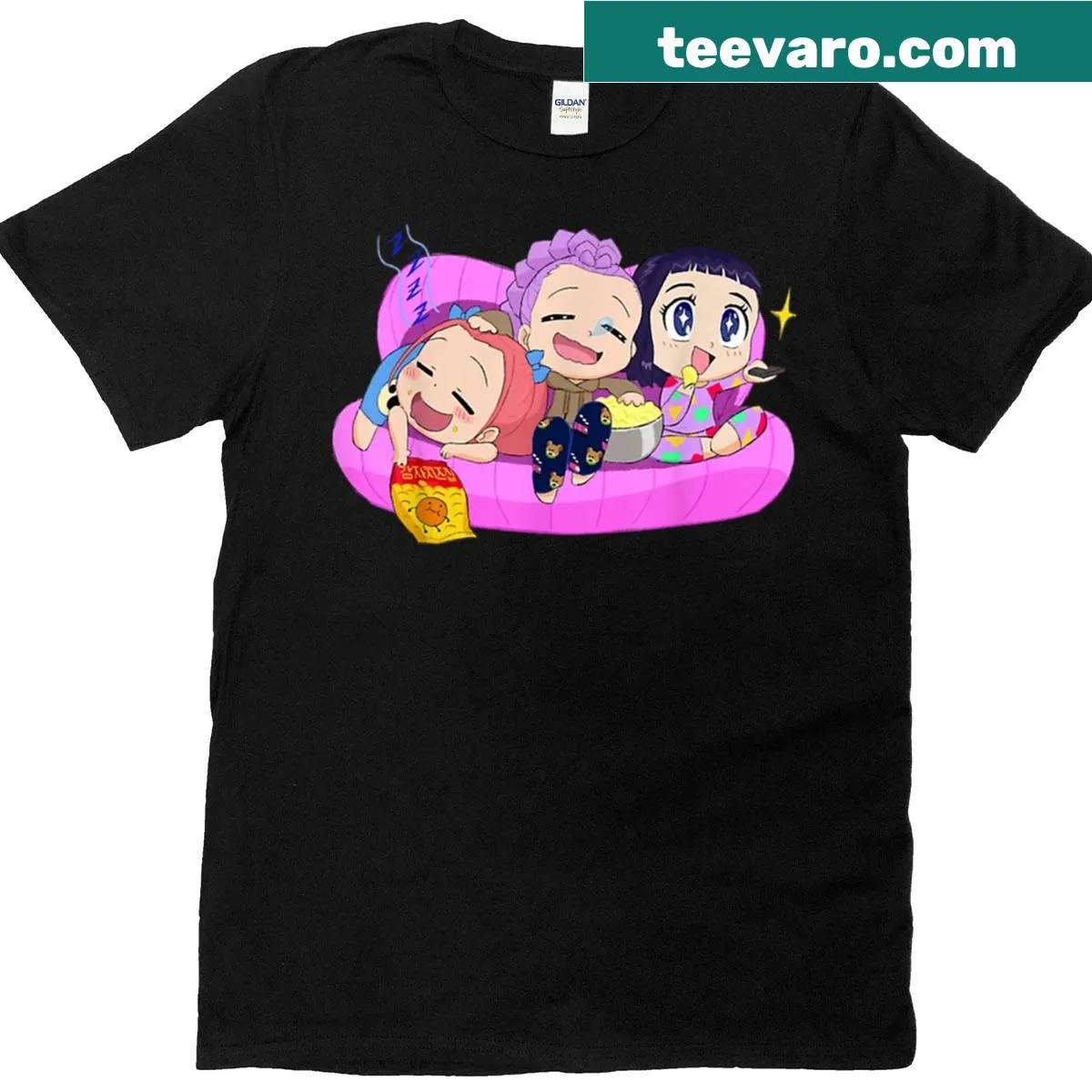 Kpop Demon Hunters-themed graphic tee — on a men's t-shirt