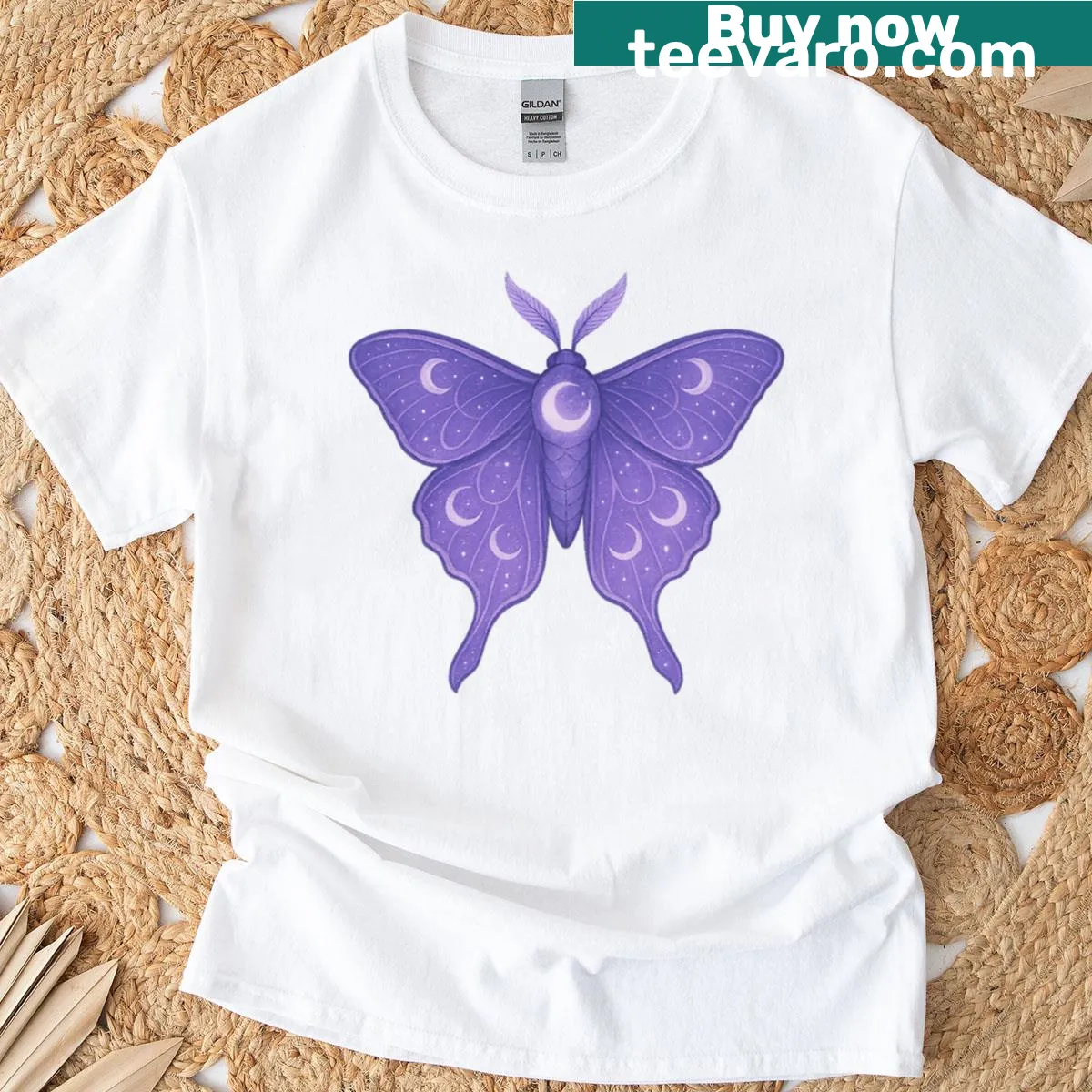 Lunar moth graphic T-shirt symbolizing dreams and transitions — on a men's t-shirt
