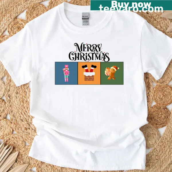 Merry Christmas t-shirt with joyful festive typography