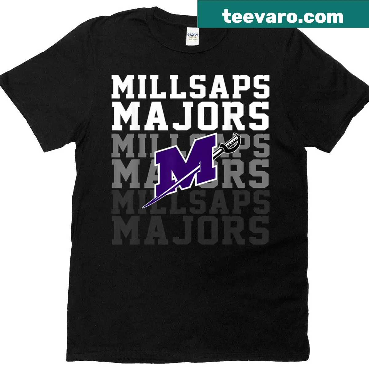 Vintage Millsaps College Athletics T-shirt with classic logo. — on a men's t-shirt