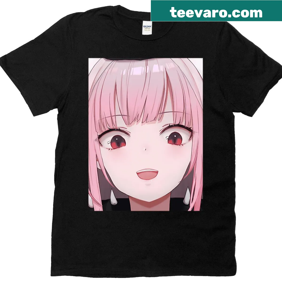 Playful Mori Calliope illustrated T-shirt with character design. — on a men's t-shirt