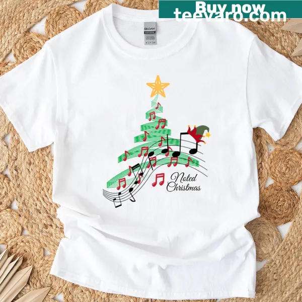 Festive Christmas tree graphic on T-shirt
