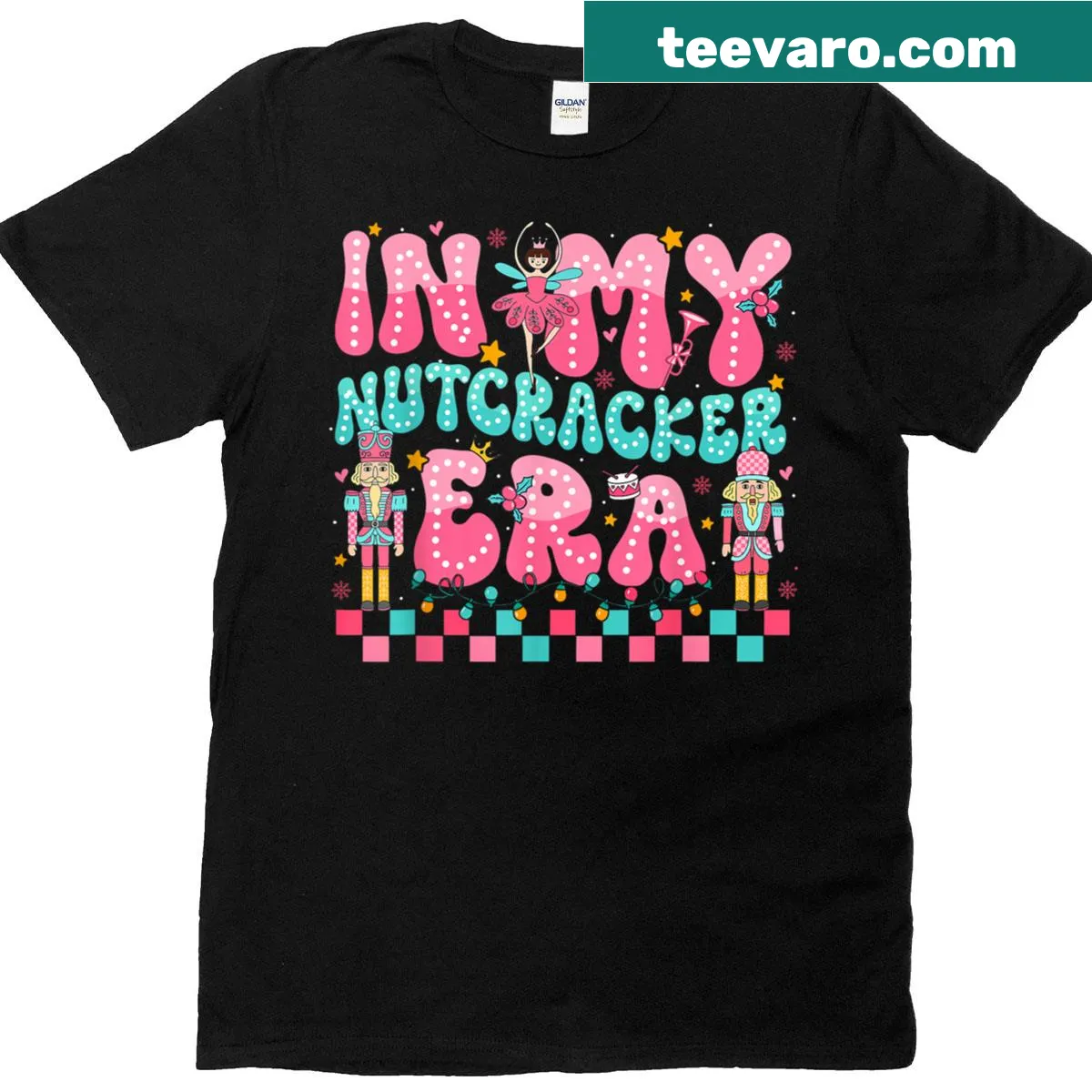 Festive Christmas T-shirt featuring Nutcracker design — on a men's t-shirt