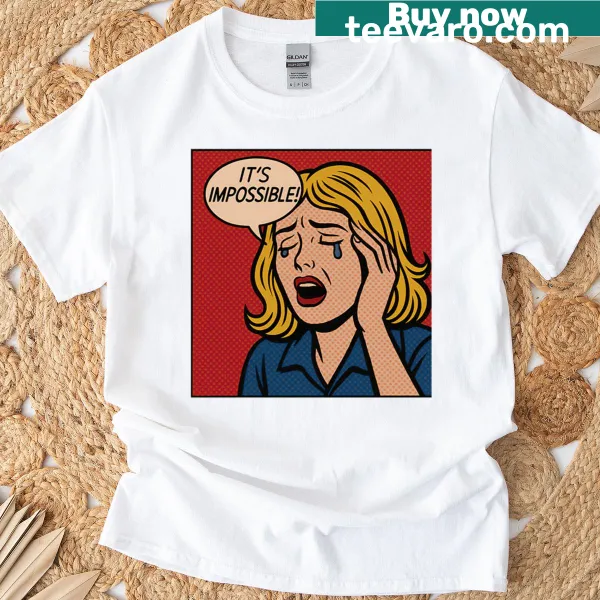 Pop art comic style shirt with emotional expression graphics
