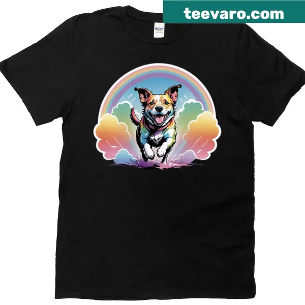 Colorful 'Good Energy Only' dog-themed T-shirt