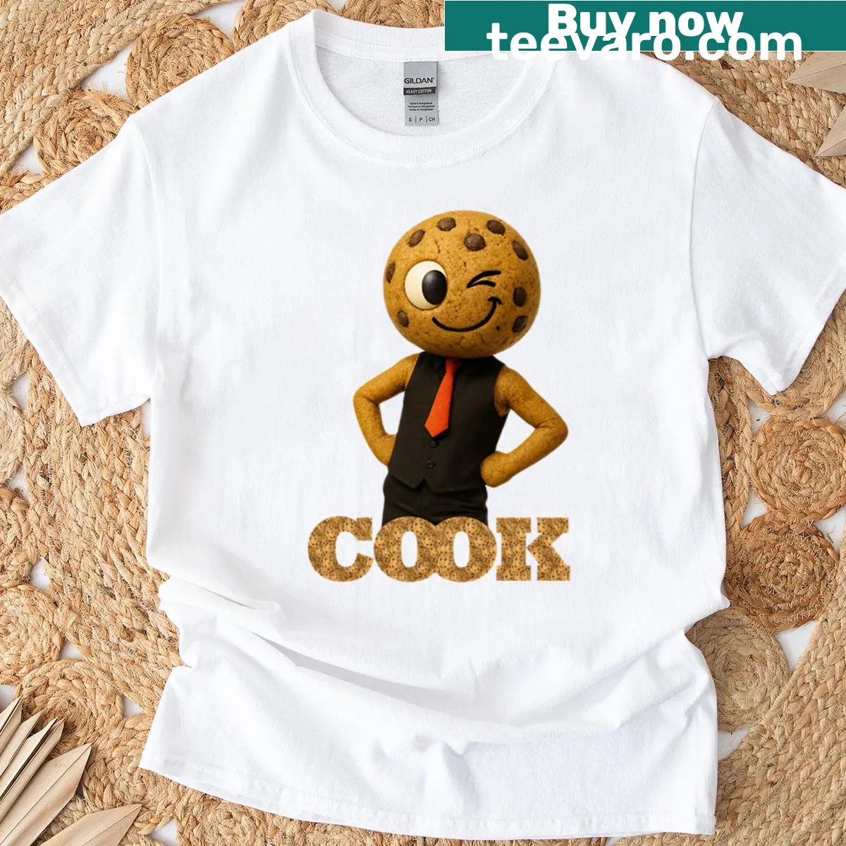 T-shirt featuring the phrase 'Real Cookie' in a playful design — on a men's t-shirt