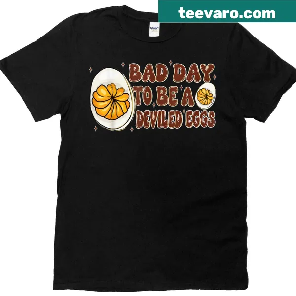 Funny Thanksgiving T-shirt with an illustration of a deviled egg
