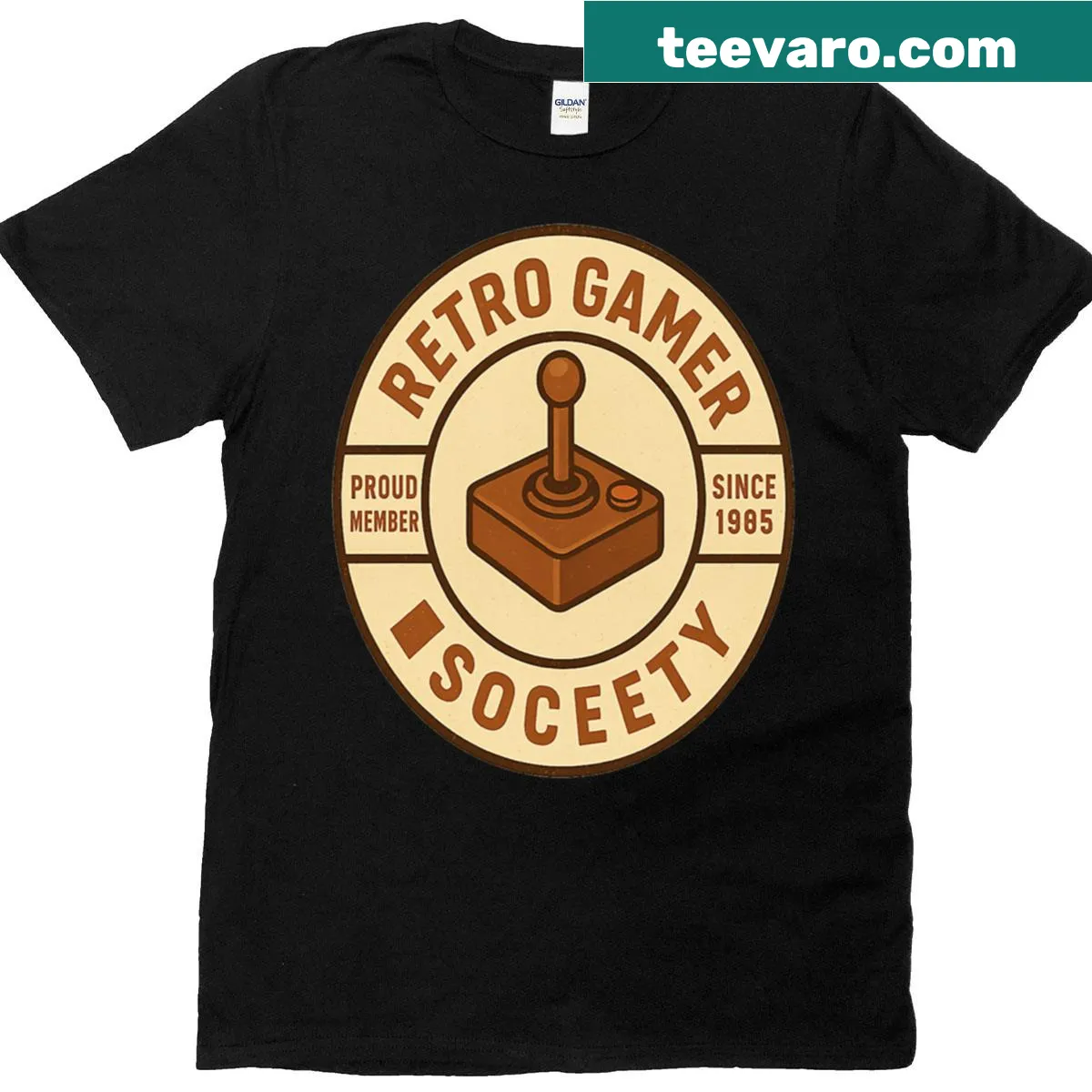 Retro gamer t-shirt with membership slogan and classic design — on a men's t-shirt