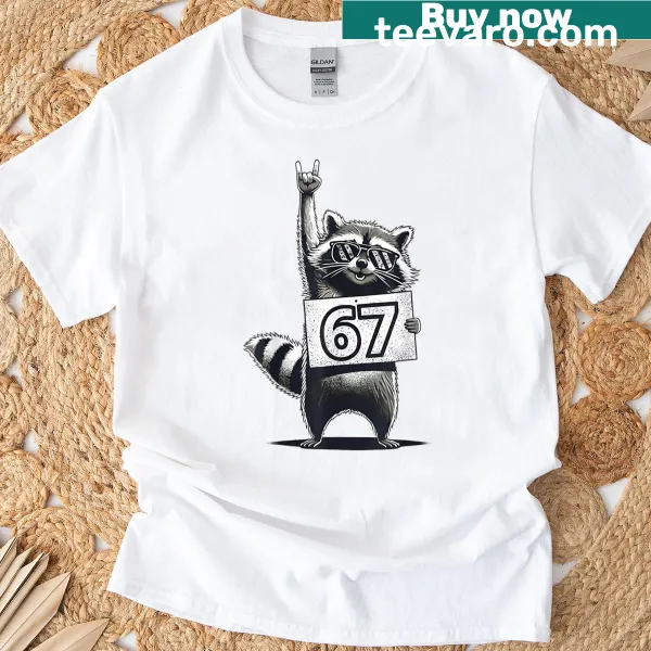 Funny retro raccoon playing guitar with text for music lovers.