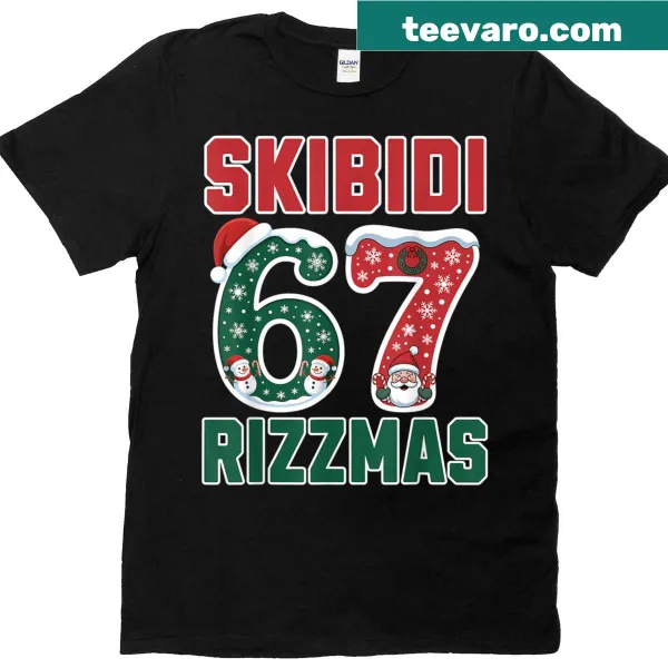 Funny Christmas T-shirt with humorous Rizzmas text design
