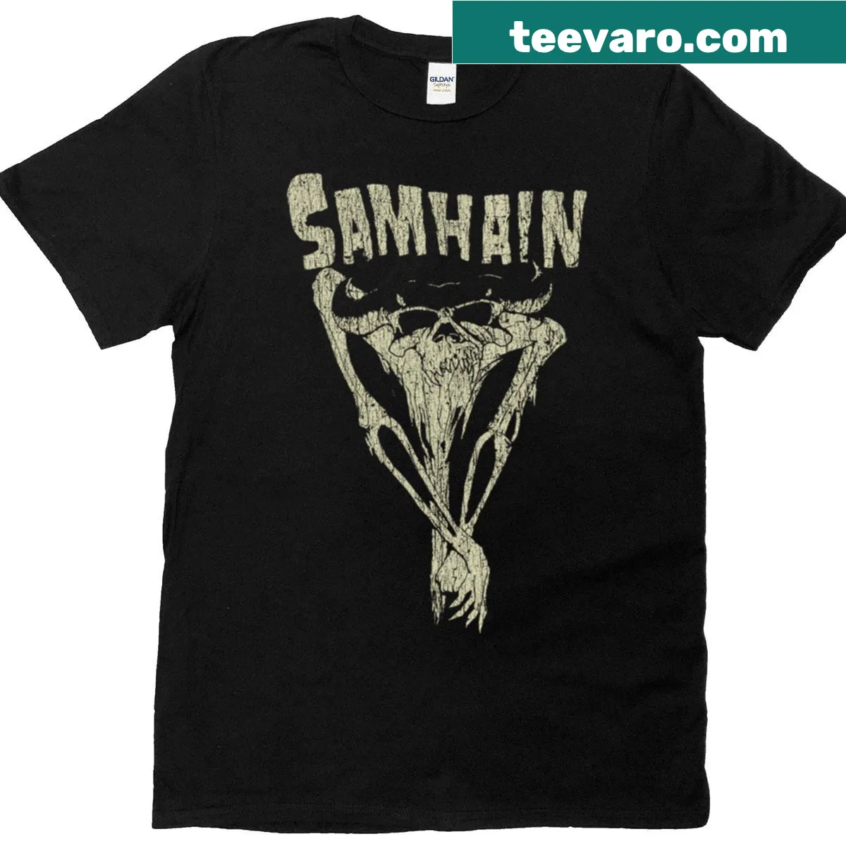 Samhain Scarecrow 1983 shirt featuring a festive scarecrow illustration — on a men's t-shirt