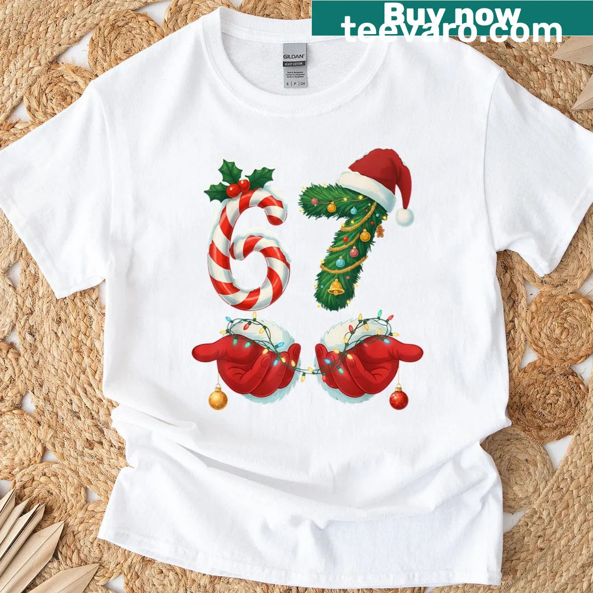 Funny Santa Claus Christmas graphic T-shirt — on a men's t-shirt
