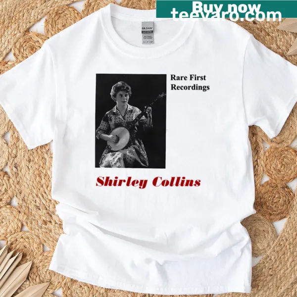 Vintage-style t-shirt featuring Shirley Collins' first recordings