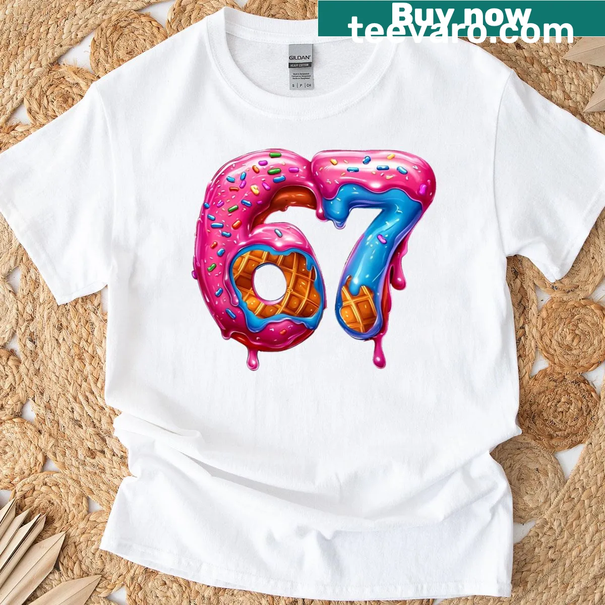 Funny graphic t-shirt featuring donuts and ice cream — on a men's t-shirt